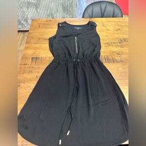 Dynamite Black Zipper Midi Dress